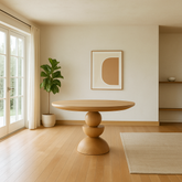 Somany Round Wooden Dining Table Set